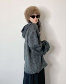 Charcoal Knit Hoodie #241243